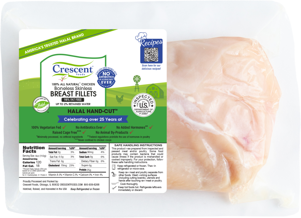 Crescent Foods Boneless Skinless Chicken Breast in packaging