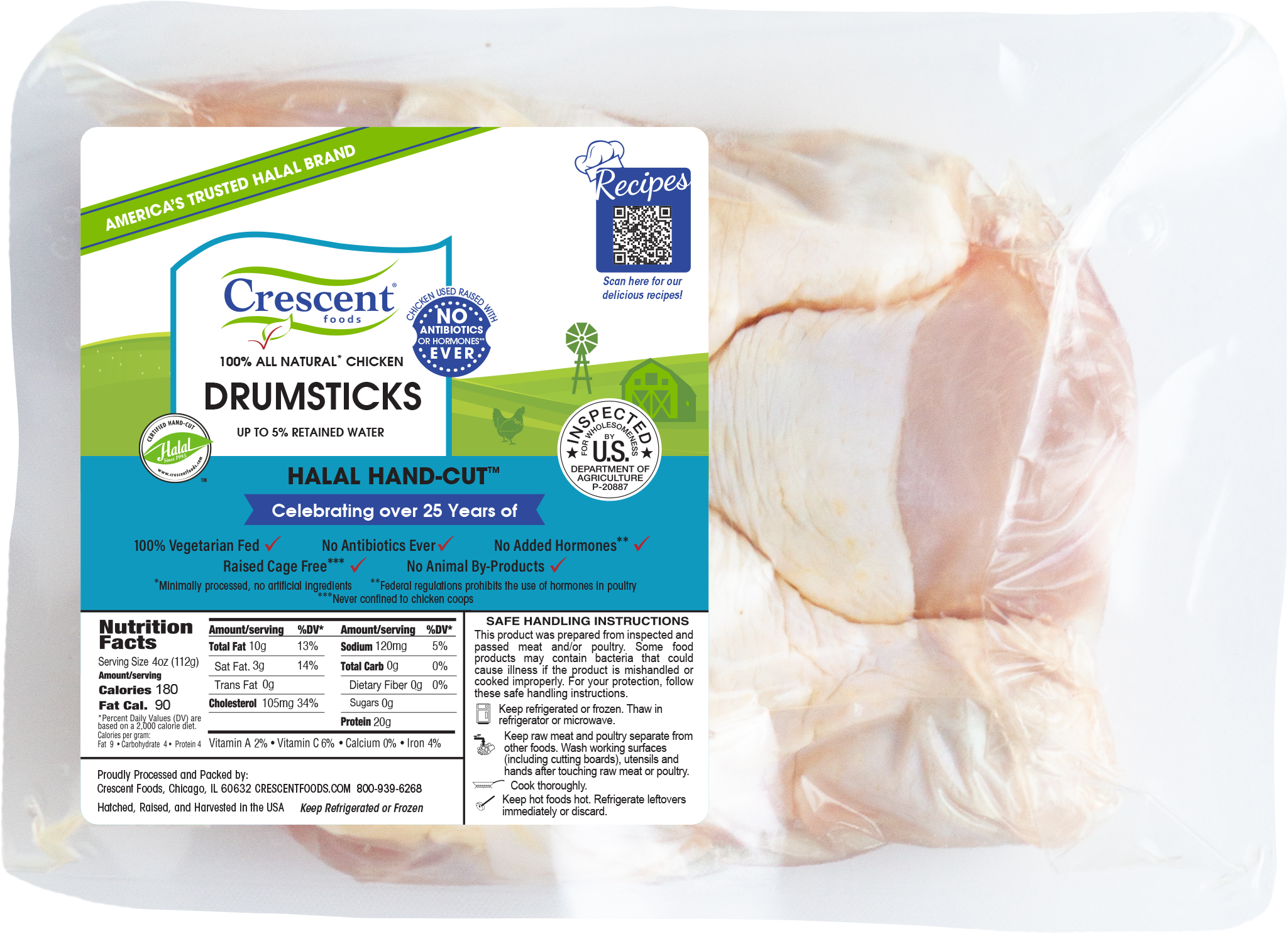 Crescent Foods Chicken Drumsticks in Packaging