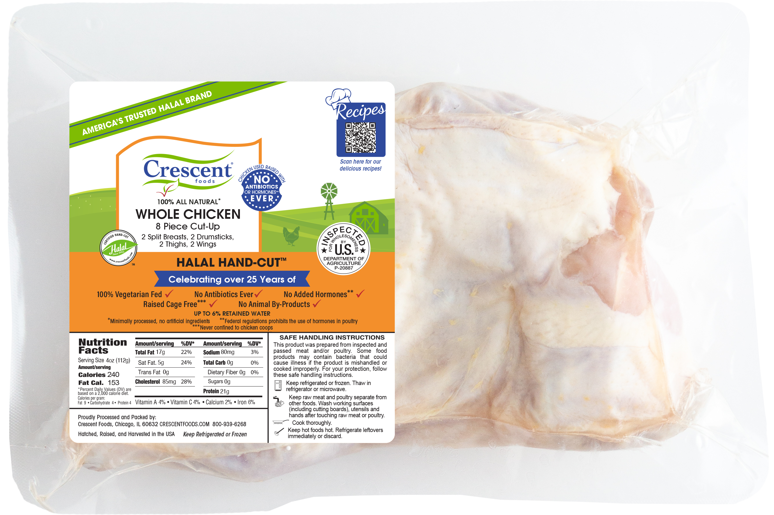 Crescent Foods Whole Chicken 8 Piece
