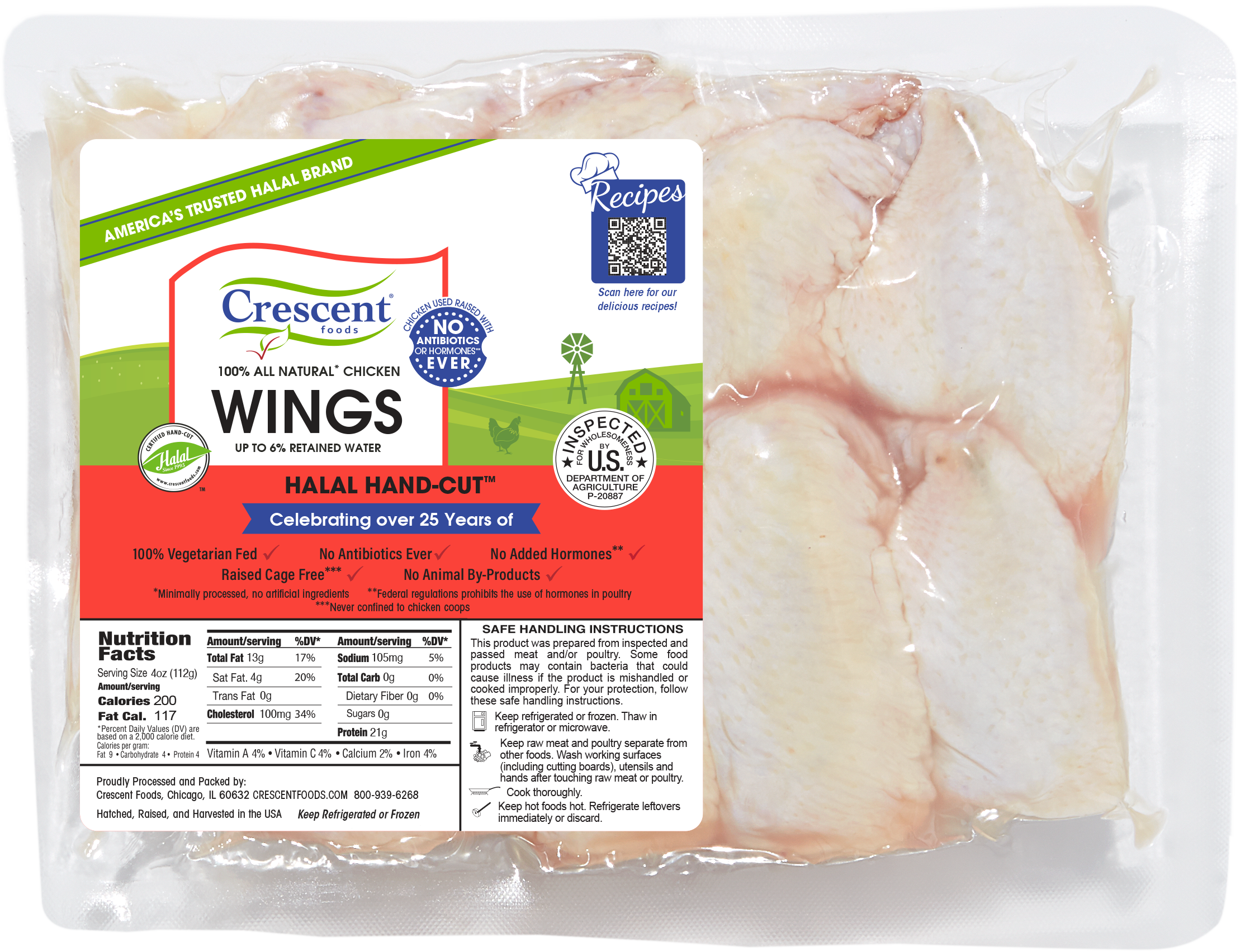 Crescent Foods Chicken WIngs in packaging