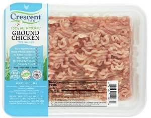 Ground Halal Chicken In Crescent Foods Packaging