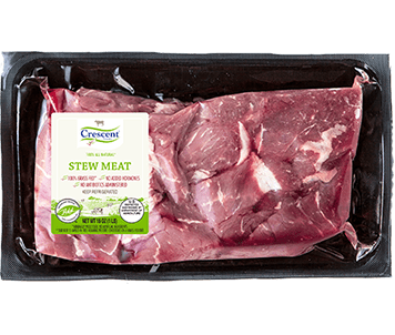 Crescent Foods Grass Fed Beef Stew in packaging