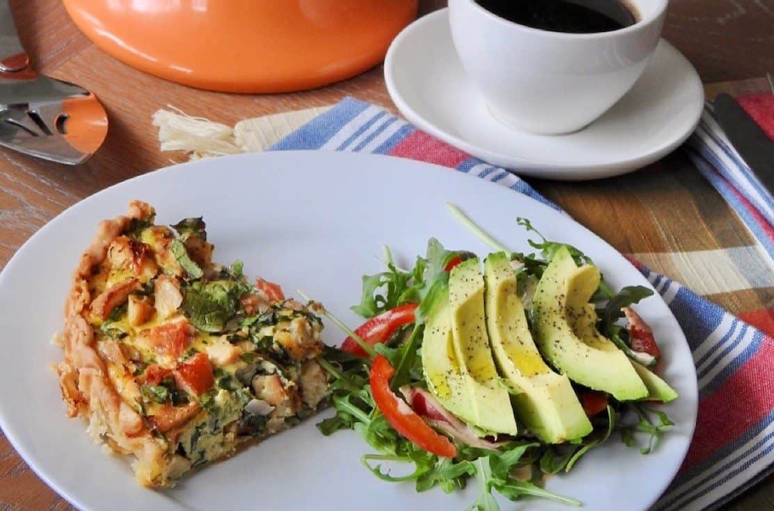 Grilled Chicken and Kale Quiche