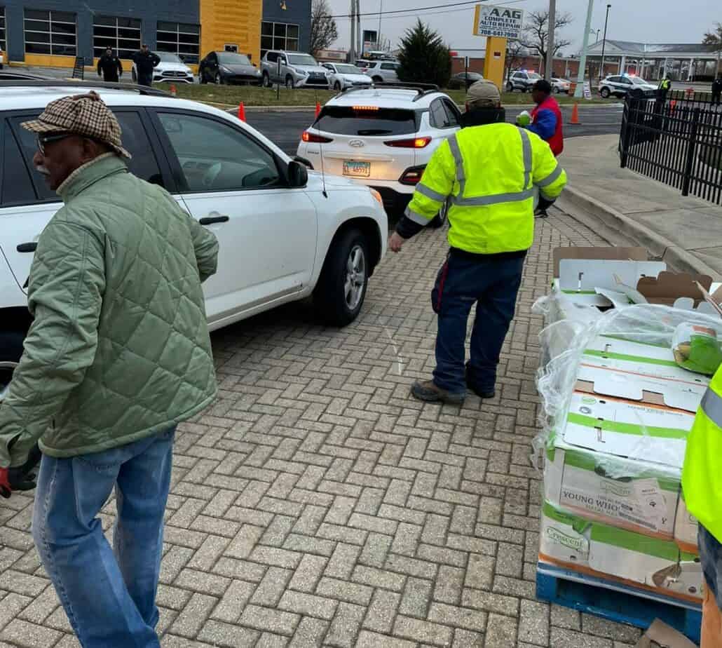 Crescent Foods and others hand out free turkeys.